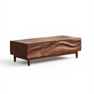 Walnut Coffee Table sturdy wood center table modern Wabi-Sabi design storage living room Scandinavia