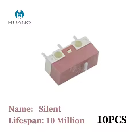 10Pcs HUANO Mouse Micro Switch Button Transparent blue Shell Pink Purple Yellow White Dot 120 Millio