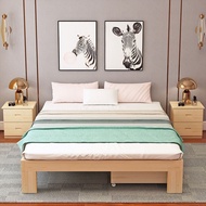 Modern Big Bed Backless Bed Frame Pork Frame Single Bed 1.351.8m Pedal Rice Wooden Board House One M