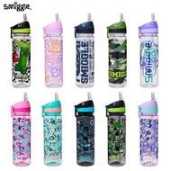[Ready stock]smiggle water bottle plastic straw, lightweight and transparent portable cup for boys and girls