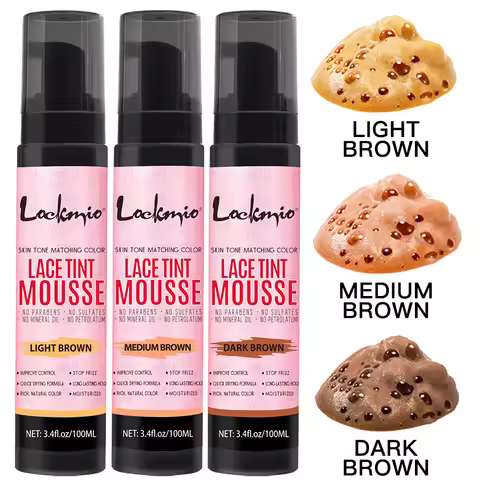 LOCKMIO Natural Lace Tint Spray Dyed Foam Mousse for Women 100ML Wigs Mesh Skin-fitting Invisible Co