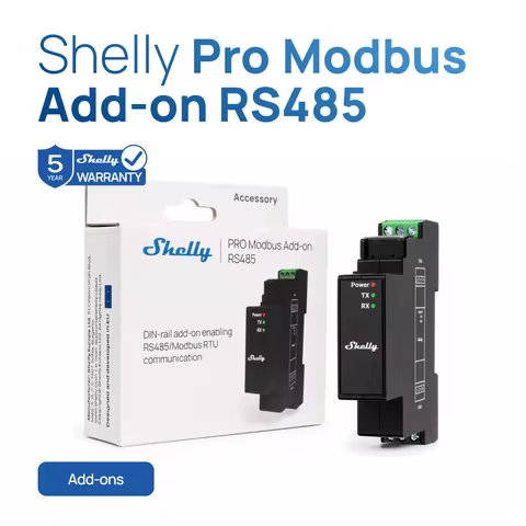 Shelly Pro Modbus Add-On RS485 Communication Add-On for Shelly Pro Devices Designed for Integration