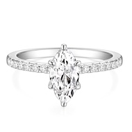 TIGRADE 2CT Engagement Ring for Women Marquise Cut Cubic Zirconia Wedding Band CZ Promise Anniversar