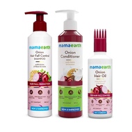 Mamaearth Ant-Hairfall Combo: Onion Shampoo 250 ml + Onion Conditioner 250 ml + Onion Hair Oil 150ml
