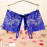 P595 Women's Sexy Panties Boyshort Open Transparentbiru