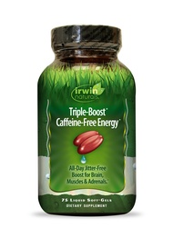 Irwin Naturals Triple-Boost Caffeine-Free Energy - Lasting, Jitter-Free Focus - Brain Boosting Nootr