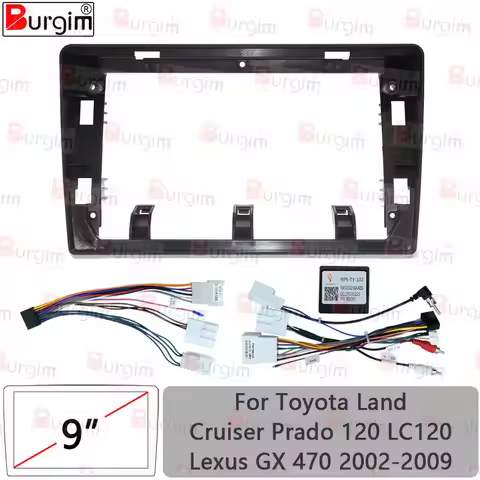 Burgim Car Android Radio Frame For Toyota Land Cruiser Prado 120 LC120 Lexus GX 470 2002-2009 9 inch
