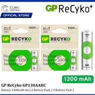 GP RECYKO+ 1300 SERIES 2'S / 4'S 1300 MAH AA  RECHARGEABLE BATTERY BATTERIES GP130AAHC