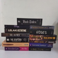 PRELOVED BOOK THE HUNTER,EUPHORIA,ARRAN XAVIER,ANDI CEDRIC,MAHADEWI,BAYANG SOFEA, NIRNAMA, BEHIND TH