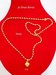 RANTAI leher boba MIXGOLD + loket love Emas Korea Emas BANGKOK necklace GOLDEN PLATED