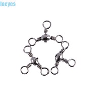 LACYES Swivel Ring Stainless Steel 50pcs 3 Way Fishing Swivel