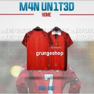 Retro Jersey Embroidery Logo Football Jersey MU Home 1996 Vintage Jersey