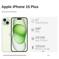 USED ORIGINAL lPH0NE 15 PLUS(6.7") || 128GB / 256GB / 512GB || FULL SET