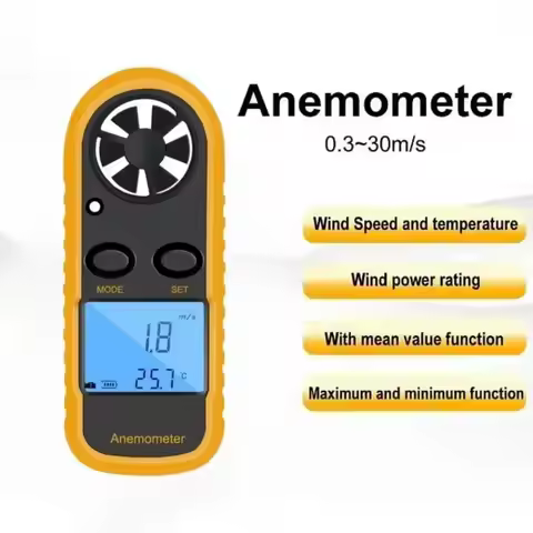 Mini Digital Anemometer LCD Display 0-30m/s Range Wind Speed Gauge 30m/s -10°C ~ 45°C Wind Speed Met