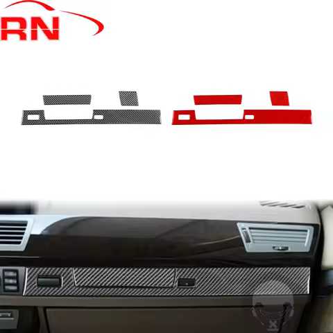 For BMW 7 Series E65 2002-2008 Modified Carbon Fiber Co-Pilot Storage Box Cover Interior Piano Black