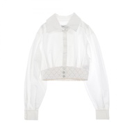 【二手】香奈兒女棉質襯衫，二手 B