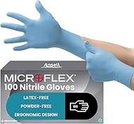 Ansell TouchNTuff 92-134 Nitrile Disposable Powder-Free Gloves, Professional Protective Gloves with 