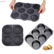 QQMALL Bread Loaf Pan, Easy To Release Silicone Hamburger Bun Mold, Heat Resistant Perforated Non-stick Food Grade Burger Bun Maker Sandwich
