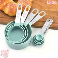 VIOLETLILAC 4 Pcs/Set Measuring Cups Cooking Measuring Tools Stainless Steel Kitchen Gadgets