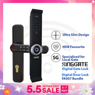 SINGGATE [Bundle] Super Slim Digital Door Lock + Biometrics Digital Gate Lock | FA007 + FM021