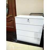 ROAM Chest Drawer 4 Layer with Keylock Almari Baju Putih Storage Cabinet White Color Bedroom IKEA Fu