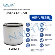 Replacement HEPA Filter FY0611 for Philips Air Purifier AC0650/30