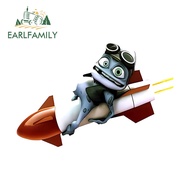 EARLFAMILY 13cm x 11cm Crazy Frog Rocket Cartoon Car Sticker Fashionable Fishing Tackle Box JDM Deca