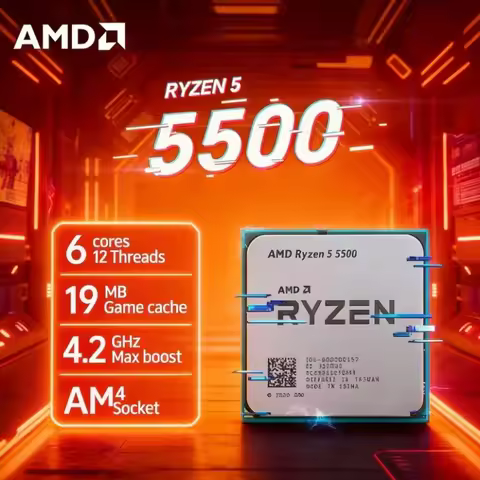 AMD R5 5500 Ryzen 5 5500 Zen3 Architecture 7nm 16MB L3 Cache 6 Core 12 Thread Socket AM4 Desktop Pro