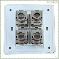 [dreamedge] 4 Sockets CAT6A RJ45 Faceplate LAN Network Outlet Jack Shielded Ethernet Wall Panel Boar