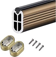 Aluminum Alloy Oval Closet Rods with Silent Anti-slip Strip, Wardrobe/Closet/Balcony Wall Hanging Cl