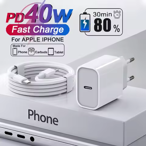 For Apple Original 40W Type C Fast Charger For iPhone 16 15 14 13 12 11 Pro Max Plus PD Charging Cab