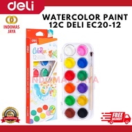Deli Solid Watercolor / Watercolor Painting Free Brush 12 Colors EC20-12