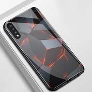 Case For Samsung A70 A70s A80 Shockproof Glass Shell Plaid Phone