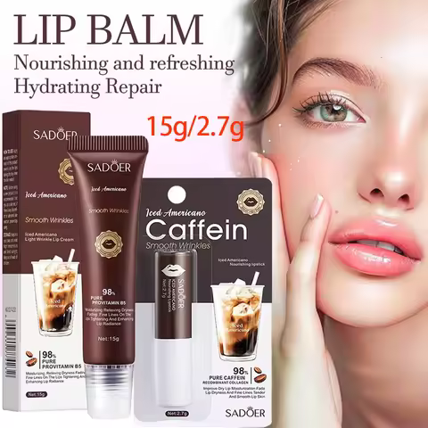 Caffeine Moisturizing Lip Balm Hydrating Nourishing Anti Cracking Reduce Lip Line Plump Lips Cream
