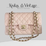 Chanel Caviar CF23 櫻花粉金扣