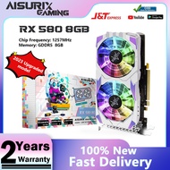 AISURIX RGB Lighting RX580 8GB Colorful Graphics Card GDDR5 256Bit Computer GPU Video Card For Gaming