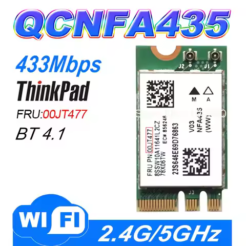 WDXUN FOR QCNFA435 E470E475E570E575AC5G dual-band wireless network card 00JT477 01AX709 WIFI 433M Bl