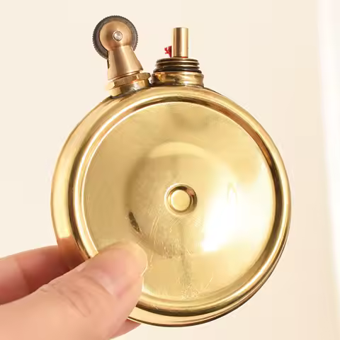 Round Brass Air-blast Spurt Fire Gasoline Lighter Circular Jet Dragon Kerosene Lighter Creative Slan