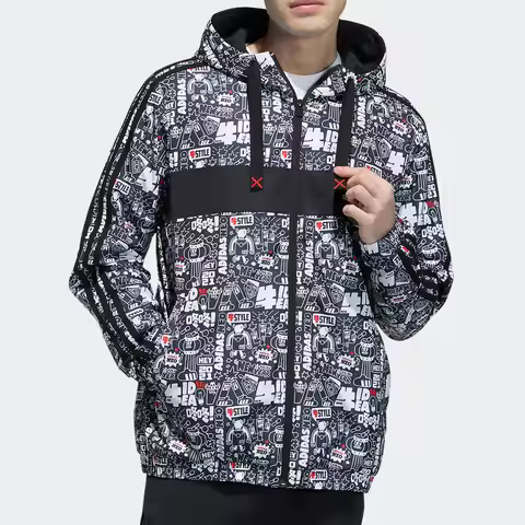 Adidas genuine NEO new men's fashion printed sport hooded jacket GL8086