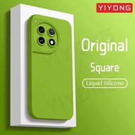 For OnePlus12 Case YIYONG Square Liquid Silicone Soft Cover For OnePlus 12 12R One Plus 11 11R OnePl