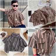 Korean style striped sleeveless boy's shirt. Boy's shirt.