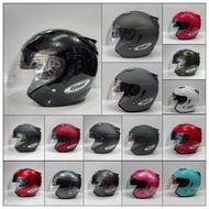 GMT SOLID DOUBLE VISOR HALF FACE HELMET HELMET MOTORCYCLE