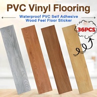 36PCS Vinyl Flooring  DIY Self Adhesive Wood Feel Floor 1.8mm 54sqft Waterproof Decoration Floor sti