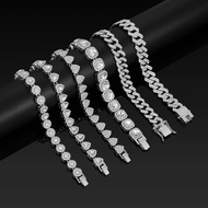 6-piece Bracelet Combination Set for Women, Hip-hop Bracelet, Ice Chain, Miami Bracelet, Layered Wea