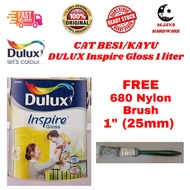 1L ICI Dulux Inspire Gloss Paint for Wood & Metal Cat Minyak Kayu Besi Door Pintu Kilat Oil Base Cat