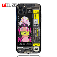 ZUZG Cyber Tempered Glass Call Light Case for IPhone 14 Plus 14 Pro Max 13 13 Pro 12 Pro Max 11 Pro Max XS Max XR 7 8 Plus 6 6S Plus , LED Flash Cover for IPhone 11 XR XS MAX 12 Mini Phone Case