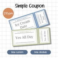 Simple Coupon | Wish Coupon | Love Coupon | GIFT | Can be torn