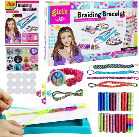 Friendship Bracelet Making Kit for Girls, DIY Friendship Bracelet Maker Set Include Braide Loom, Adj