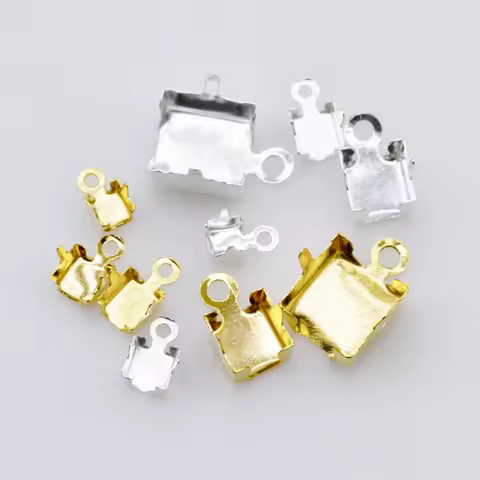 100p ss6 ss12 ss16 ss18 ss28 ss38 Gold silver copper claw Cup Chain Connectors Ends Rings pendant fi