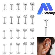 1 PC Stainless Steel Labret Lip Stud Piercing 20G/18G/16G Nostril Nose Stud Push-in Stud Earring Cry